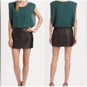 Parker | Silk/Leather Mini Dress | Small